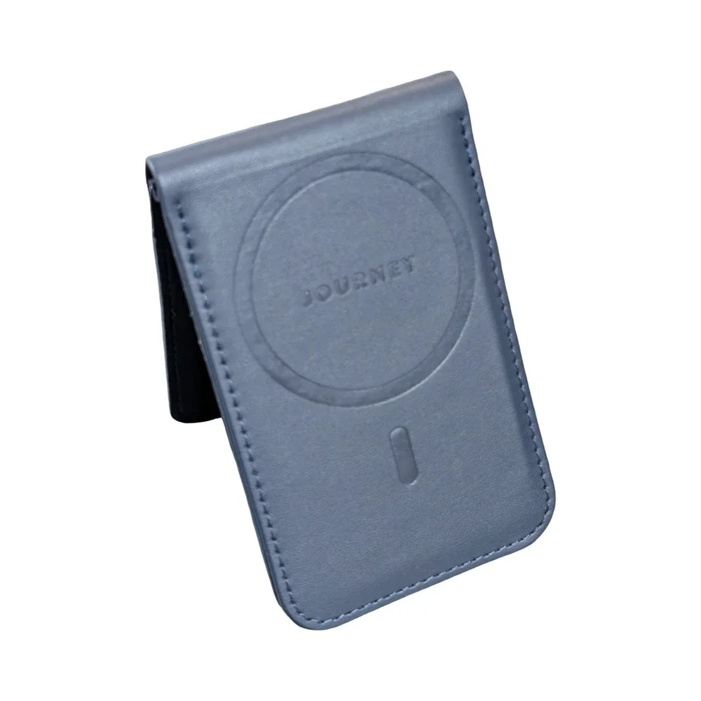 Qq3O GENUINE JOURNEY EZMO MagSafe Wallet & Phone Stand Navy Blue OPEN BOX Repack